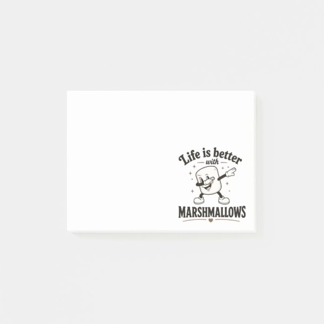 Bloco De Notas A vida é melhor com marshmallows (Frente)