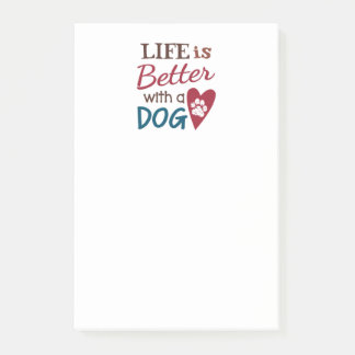 Bloco De Notas "A Vida É Melhor Com Um Cachorro"