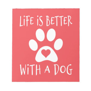 Bloco De Notas A Vida É Melhor Com Um Cão - Amantes de Cães