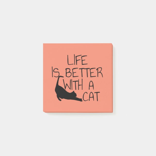 Bloco De Notas A Vida É Melhor Com Um Gato (Frente)