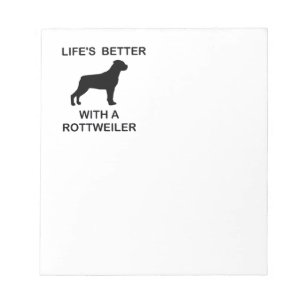 Bloco De Notas A vida é melhor com um rottweiler