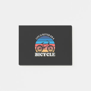 Bloco De Notas A Vida É Melhor Num Bicicleto