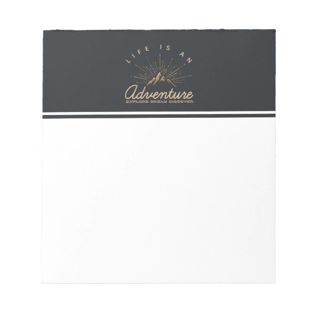 Bloco De Notas A vida é uma descoberta de sonho do Adventure Expl (Frente)