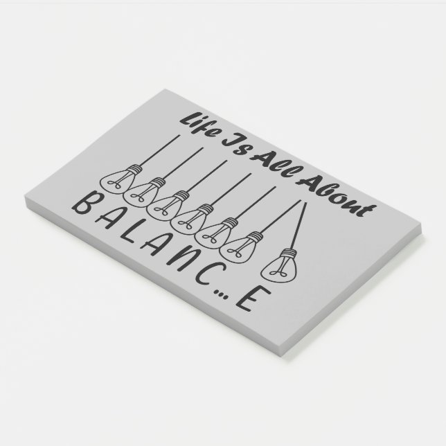 Bloco De Notas A vida tem tudo a ver com equilíbrio motivacional (Inclinado)