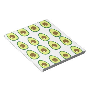 Bloco De Notas Abacate verde cortado no branco
