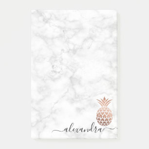 Bloco De Notas Abacaxi-de-ouro-rosa de-cobre