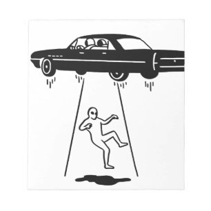 Bloco De Notas abducção do carro dos aliens