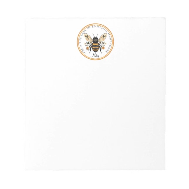 Bloco De Notas Abeja Floral Decorativa (Frente)
