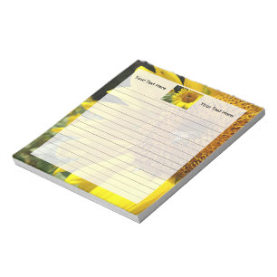 Bloco De Notas Abelha do mel no girassol amarelo