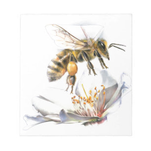 Bloco De Notas Abelha em uma flor
