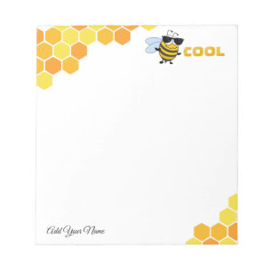Bloco De Notas Abelha Legal Engraçado Trendy Bebe Personalizado