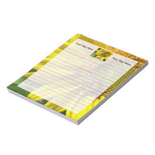 Bloco De Notas Abelha melífera do Girassol Amarelo