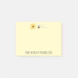 Bloco De Notas Abelhas de Aquarela e Flor Personalizam