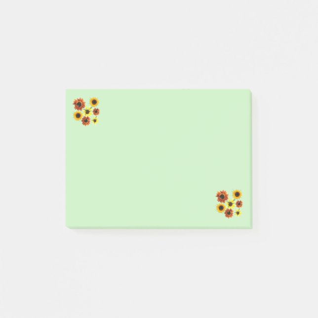 Bloco De Notas Abelhas de Mel em Girassóis Postam Notas (Frente)