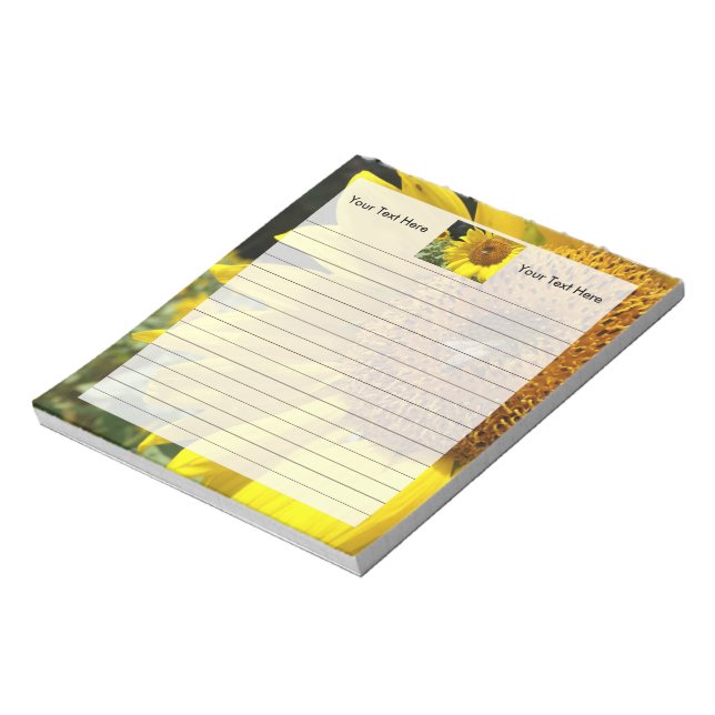 Bloco De Notas Abelhas de mel em girassol amarelo (Invertido)