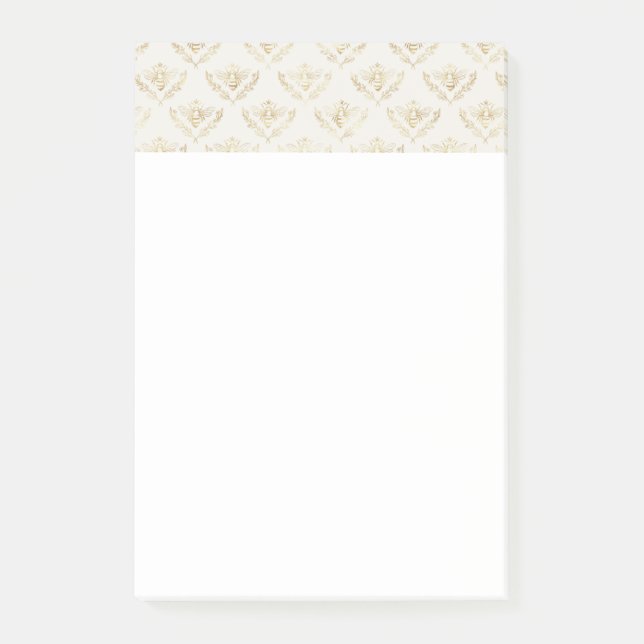 Bloco De Notas Abelhas de ouro com padrão coroa (Frente)