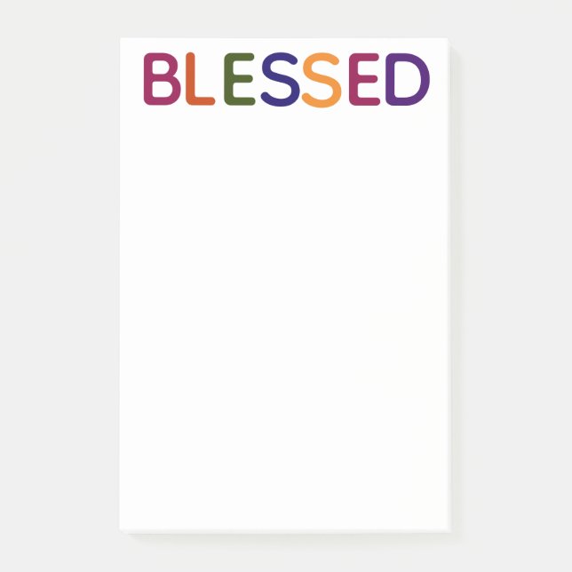 Bloco De Notas Abençoado multicolorido 4 x 6 (Frente)