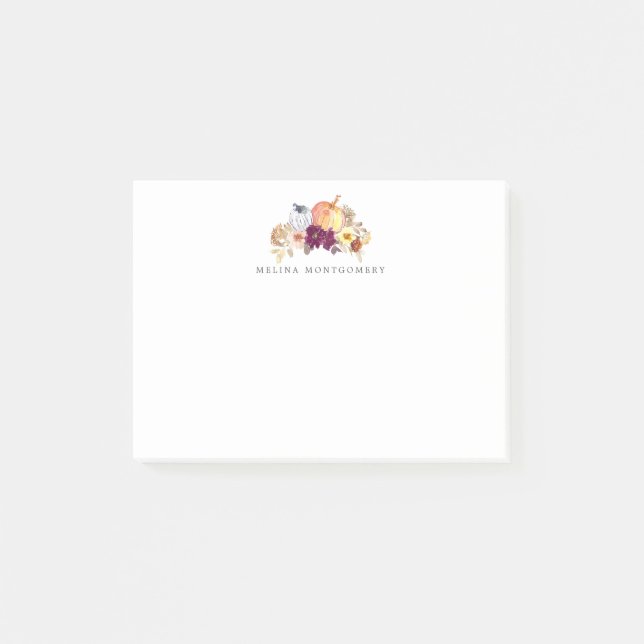 Bloco De Notas Abóbora e flores caem personalizadas (Frente)