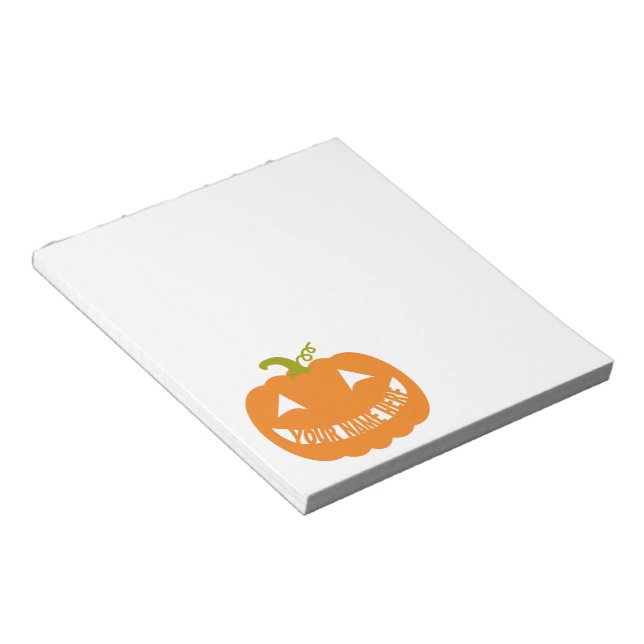 Bloco De Notas Abóbora Personalizada do Halloween (Inclinado)