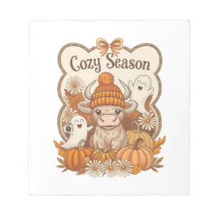 Bloco De Notas Abóbora-vaca-fantasma de Highland Halloween