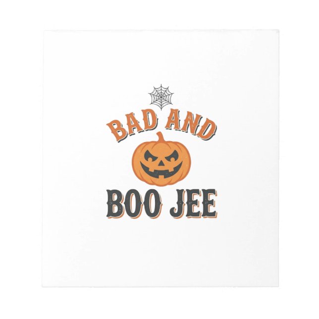 Bloco De Notas Abobrinha Ruim E Boo Jee De Halloween Gráfico_1 (Frente)