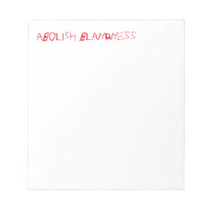 Bloco de notas ABOLISH BLANDNESS (vermelho)