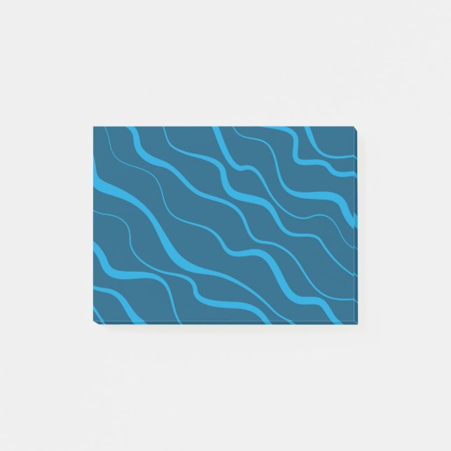 Bloco De Notas Abstração de ondas legal, simples, moderna (Frente)