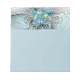 Bloco De Notas Abstract Blue Green Butterfly Fantasy Fractal Art