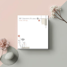 Bloco De Notas Abstract Pastel Design: Modern Florals & Geometry