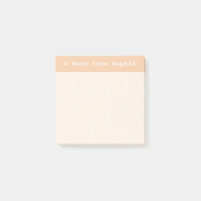 Bloco De Notas Abstract Sketchy Lines Personalized | Peach Puff (Frente)