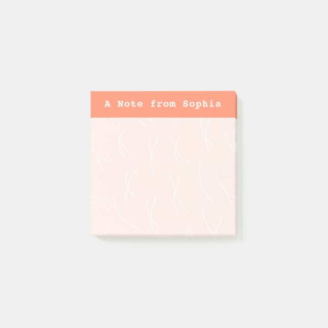 Bloco De Notas Abstract Sketchy Lines Personalized | Salmon Pink (Frente)