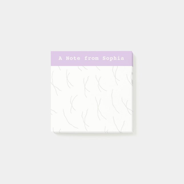 Bloco De Notas Abstract Sketchy Lines Personalized | Soft Lilac (Frente)