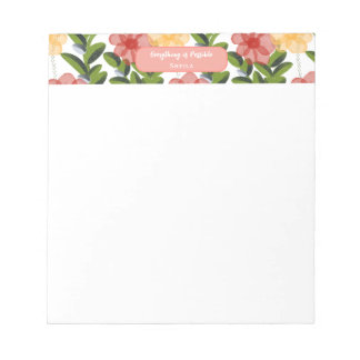 Bloco De Notas Abstract Watercolour Florals Notepad