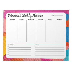 Bloco De Notas Abstract Weekly To Do List Notepad Planner