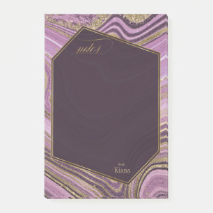 Bloco De Notas Abstrato Agate Wedding Mauve ID827