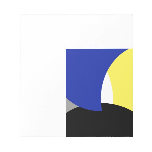 Bloco De Notas Abstrato Art Azul Amarelo (Frente)