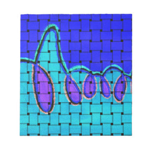 Bloco De Notas Abstrato azul francês com textura tecida