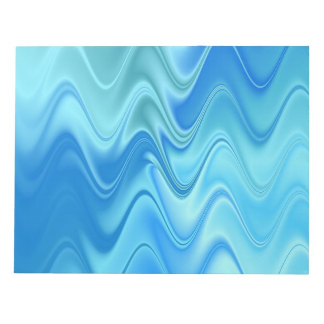 Bloco De Notas Abstrato Azul Ondulado (Frente)
