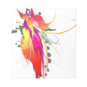 Bloco De Notas Abstrato Bird of Paradise Paint Splatters