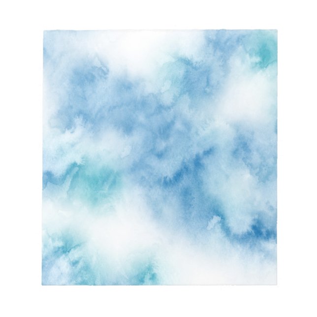 Bloco De Notas Abstrato de Aquarela Azul Teal (Frente)