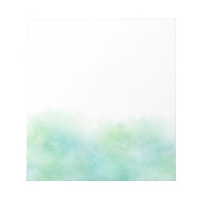 Bloco De Notas Abstrato de Aquarela Turquesa Verde (Frente)