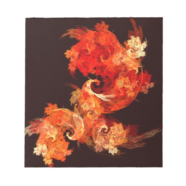 Bloco de notas Abstrato de arte dos Firebird dança (Frente)