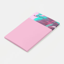 Bloco De Notas Abstrato de cor-de-rosa-aqua Posta personalizada n