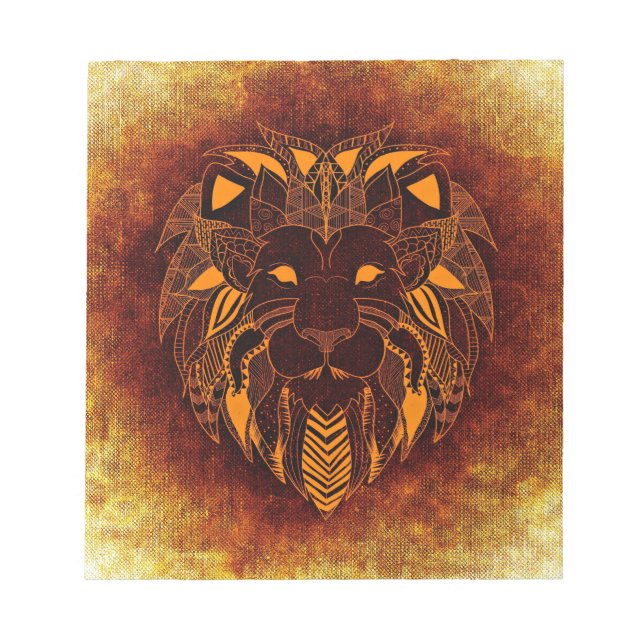 Bloco De Notas Abstrato de leão selvagem (Frente)