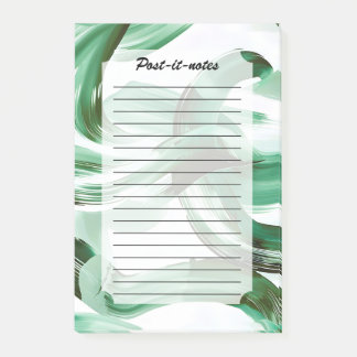 Bloco De Notas Abstrato de pinceladas verdes minimalistas moderna