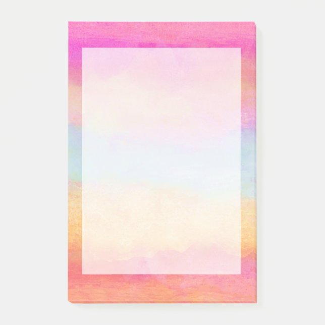 Bloco De Notas Abstrato do Arco-Íris Amarelo Cor-de-rosa (Frente)