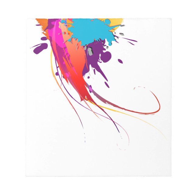 Bloco De Notas Abstrato Exotic Butterfly Paint Splatters (Frente)