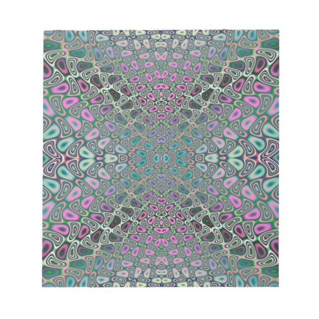 Bloco De Notas Abstrato Fractal Holograma multicolorido (Frente)