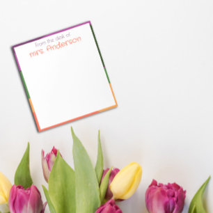 Bloco De Notas Abstrato laranja roxa fronteira verde