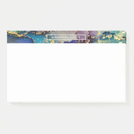 Bloco De Notas Abstrato Líquido De Tinta Alcoólica Dourada Multic